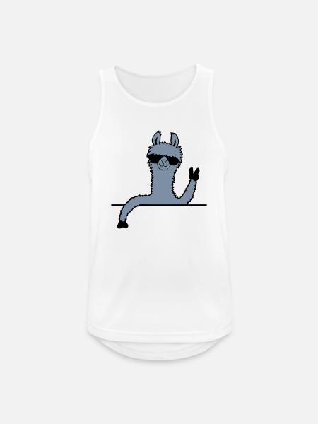 Comic Sunglasses Lama - Men's Breathable Tank Top - white