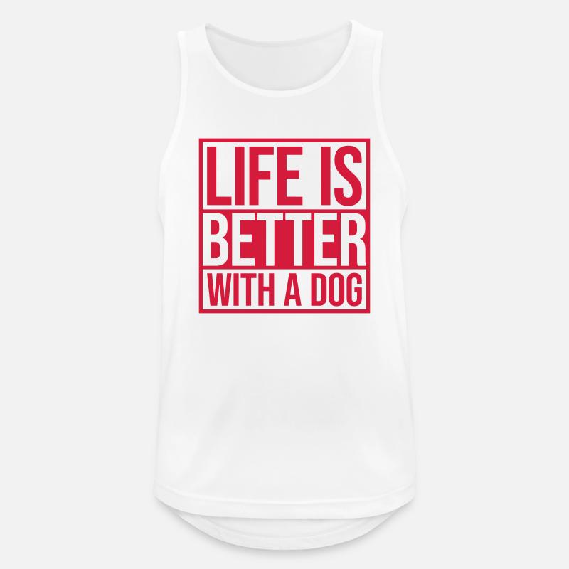 better with a dog - Männer Tank Top atmungsaktiv - Weiß