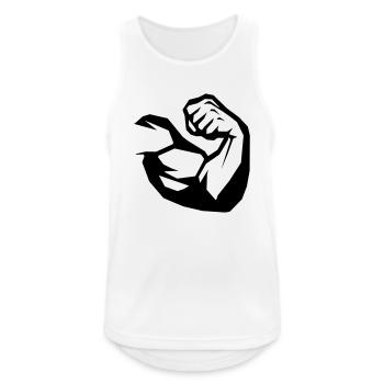 Biceps Fitness - Men's Breathable Tank Top - white - Front - Nick (188cm)