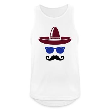 Mexicain Cool - Débardeur respirant Homme - blanc - Devant - Nick (188cm)