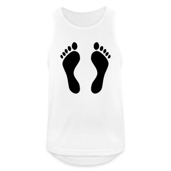 Fußabdrücke - Füße - Bett - Männer Tank Top atmungsaktiv - Weiß - Vorne - Nick (188cm)