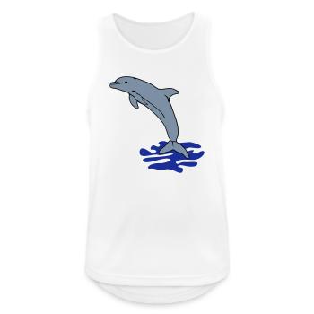 springender Delphin Delfin jumping dolphin - Männer Tank Top atmungsaktiv - Weiß - Vorne - Nick (188cm)
