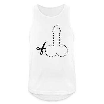 dashed_cut_out_penis_1c - Débardeur respirant Homme - blanc - Devant - Nick (188cm)