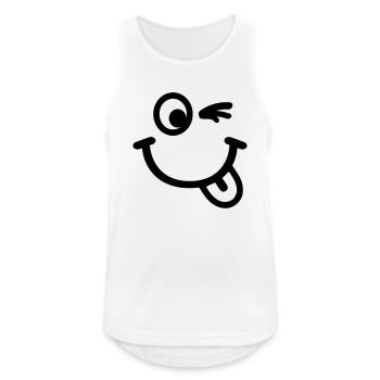 Smiley - Männer Tank Top atmungsaktiv - Weiß - Vorne - Nick (188cm)