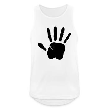 hand - Männer Tank Top atmungsaktiv - Weiß - Vorne - Nick (188cm)