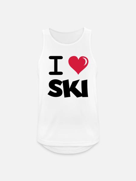 i_love_ski - Männer Tank Top atmungsaktiv - Weiß