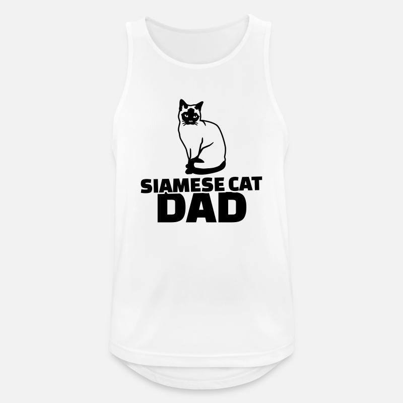 Siamese cat Dad - Men's Breathable Tank Top - white