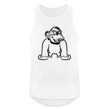 affe witzig doof - Männer Tank Top atmungsaktiv - Weiß - Vorne - Nick (188cm)