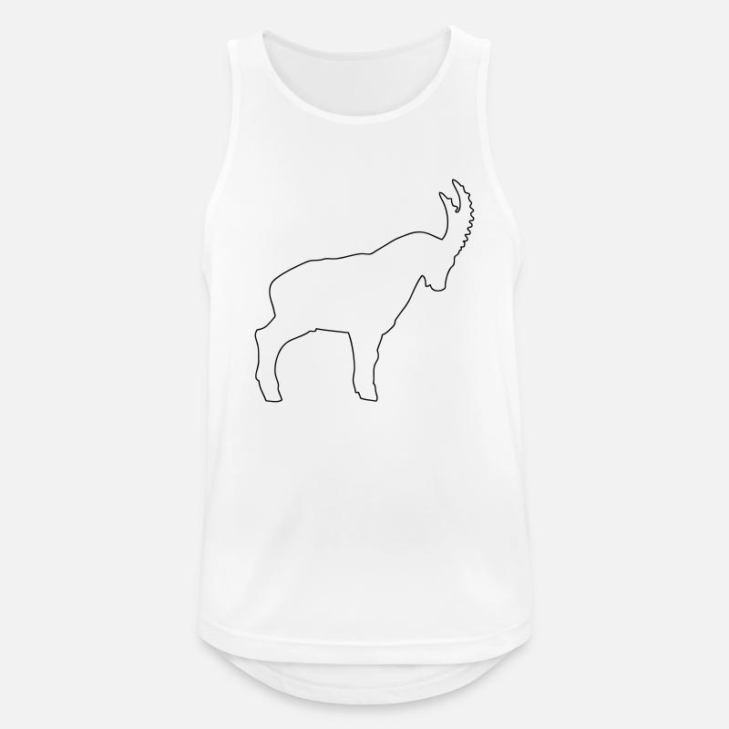Steinbock - Männer Tank Top atmungsaktiv - Weiß