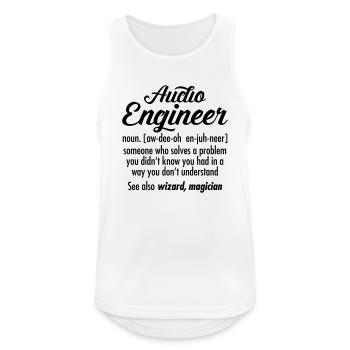 Audio Engineer - Definition - Débardeur respirant Homme - blanc - Devant - Nick (188cm)
