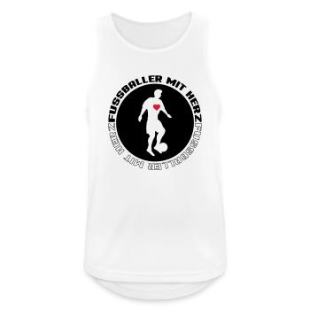 Footballeur au cœur - Débardeur respirant Homme - blanc - Devant - Nick (188cm)