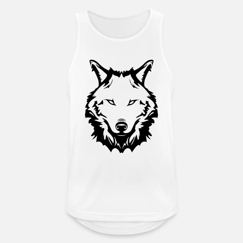 wolf - Männer Tank Top atmungsaktiv - Weiß