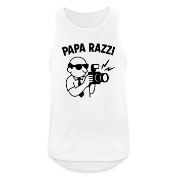 PAPA RAZZI – Toujours prêt à capturer l’instant… - Débardeur respirant Homme - blanc - Devant - Nick (188cm)
