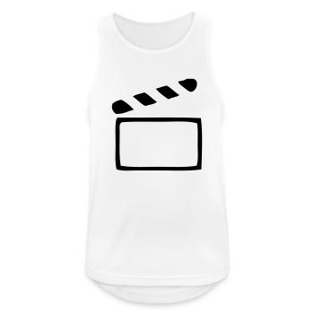 Filmklappe - Kino - Regie - Männer Tank Top atmungsaktiv - Weiß - Vorne - Nick (188cm)