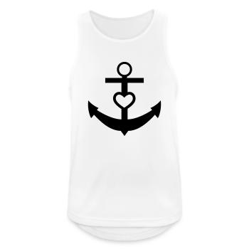 herz - Männer Tank Top atmungsaktiv - Weiß - Vorne - Nick (188cm)