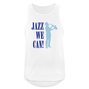 jazz_we_can_2c - Männer Tank Top atmungsaktiv - Weiß - Vorne - Nick (188cm)