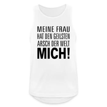 geiler arsch - Männer Tank Top atmungsaktiv - Weiß - Vorne - Nick (188cm)