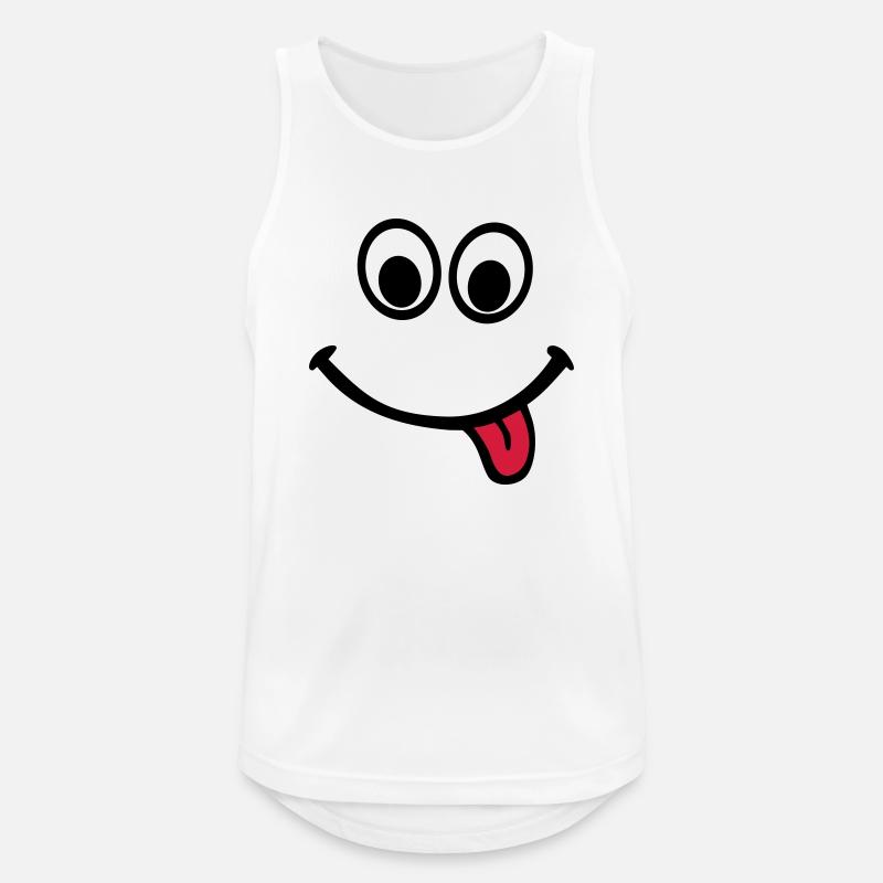 Gesicht - Männer Tank Top atmungsaktiv - Weiß
