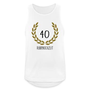 Hochzeitstag 40 - Männer Tank Top atmungsaktiv - Weiß - Vorne - Nick (188cm)