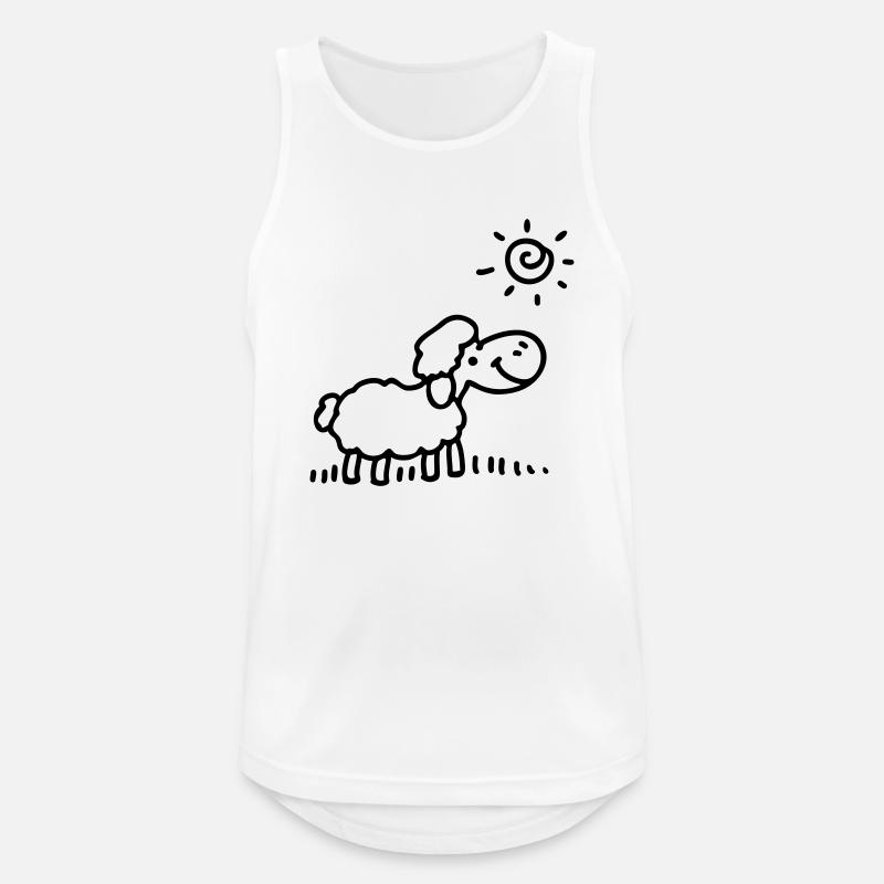 Schäfchen Sonne - line - Männer Tank Top atmungsaktiv - Weiß