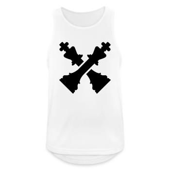 Schach - Männer Tank Top atmungsaktiv - Weiß - Vorne - Nick (188cm)