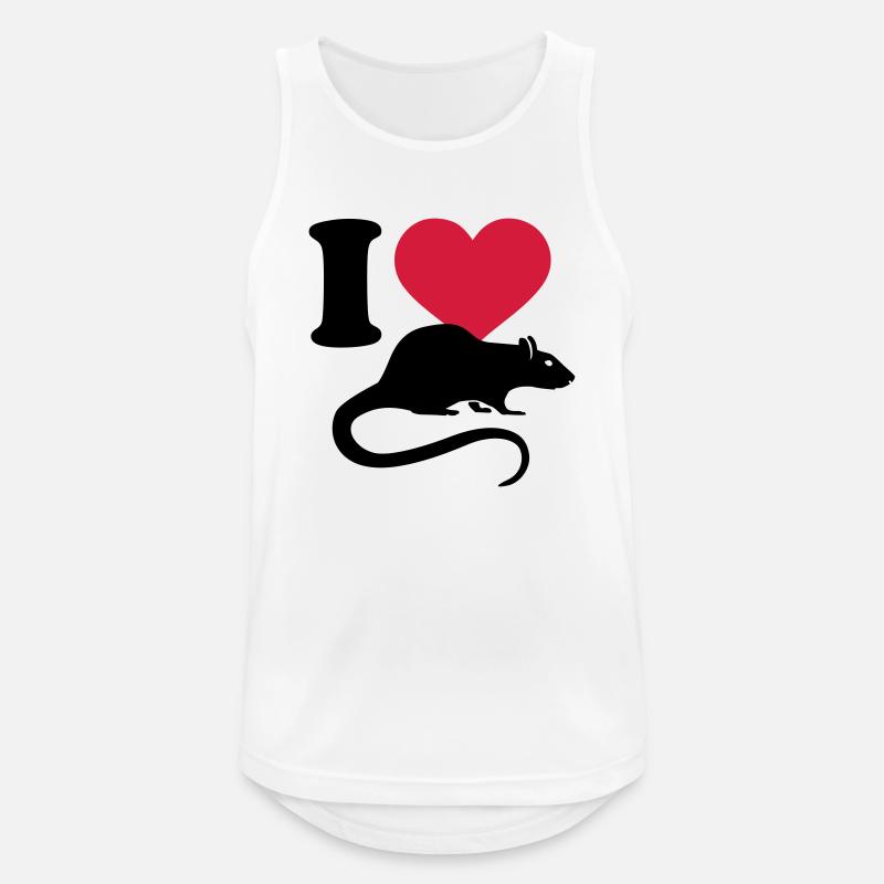 Ratte - Männer Tank Top atmungsaktiv - Weiß