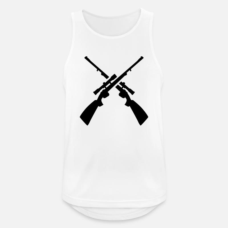 Gewehr - Männer Tank Top atmungsaktiv - Weiß