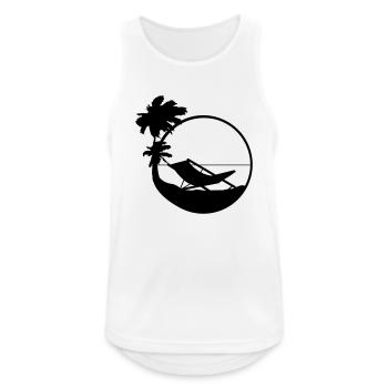 silhouette de paume du soleil chaise longue chaise de plage url - Débardeur respirant Homme - blanc - Devant - Nick (188cm)