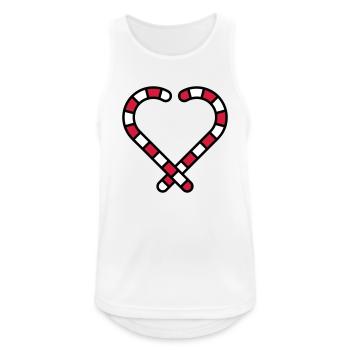 Candy Cane Heart - Men's Breathable Tank Top - white - Front - Nick (188cm)