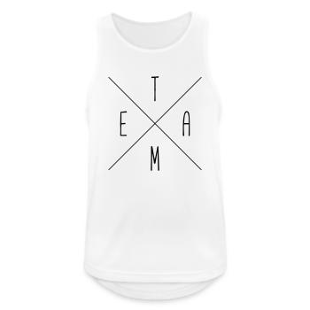 team - Männer Tank Top atmungsaktiv - Weiß - Vorne - Nick (188cm)