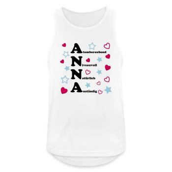 Anna - Männer Tank Top atmungsaktiv - Weiß - Vorne - Nick (188cm)