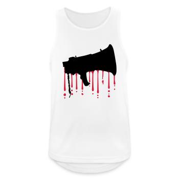 Bluttropfen Megafon Propaganda Lautsprecher - Männer Tank Top atmungsaktiv - Weiß - Vorne - Nick (188cm)