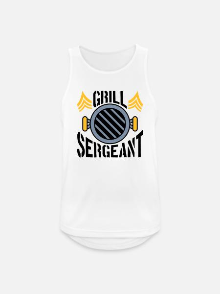 BBQ Grill Sergeant Barbecue Party - Men's Breathable Tank Top - white