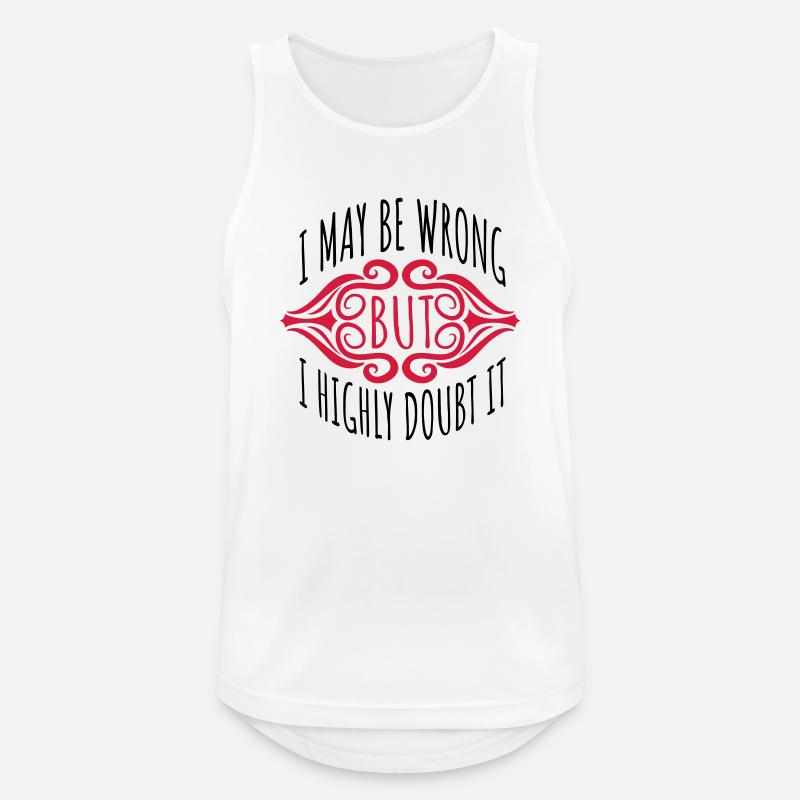 I may be wrong - Men's Breathable Tank Top - white