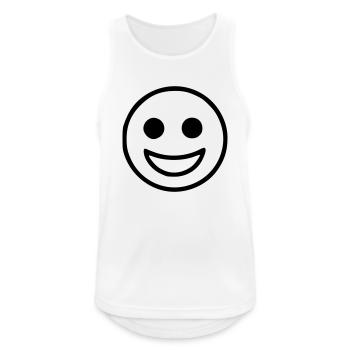 Emoji Skizze glücklich schwarz - Men's Breathable Tank Top - white - Front - Nick (188cm)