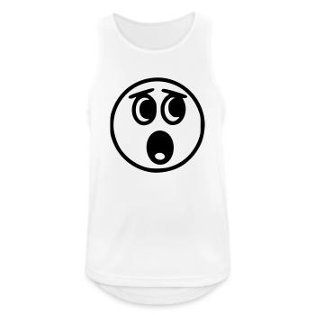 Emoji sketch effrayé noir - Débardeur respirant Homme - blanc - Devant - Nick (188cm)