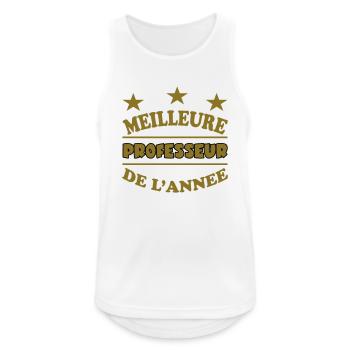 MEILLEURE PROFESSEUR DE L'ANNEE - Débardeur respirant Homme - blanc - Devant - Nick (188cm)