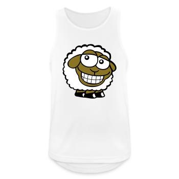 Schaf Grinsen Guckt Doof Frech Lächeln Glücklich - Männer Tank Top atmungsaktiv - Weiß - Vorne - Nick (188cm)