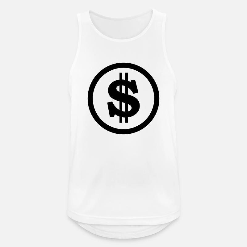 dollar - Männer Tank Top atmungsaktiv - Weiß