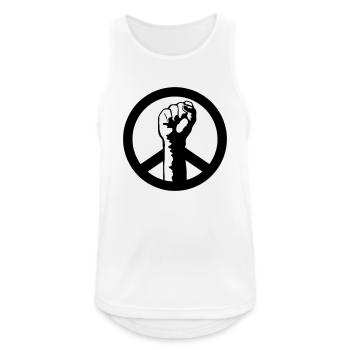 peace power - Débardeur respirant Homme - blanc - Devant - Nick (188cm)