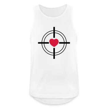 Herz - Männer Tank Top atmungsaktiv - Weiß - Vorne - Nick (188cm)