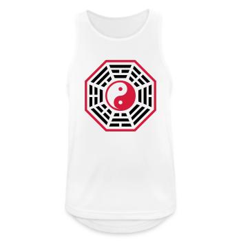 Pakua | I Ching YIN & YANG & - Débardeur respirant Homme - blanc - Devant - Nick (188cm)