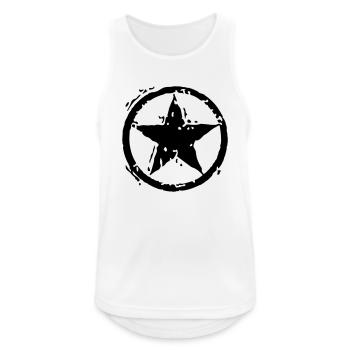 Star With Circle - Stencil - Männer Tank Top atmungsaktiv - Weiß - Vorne - Nick (188cm)