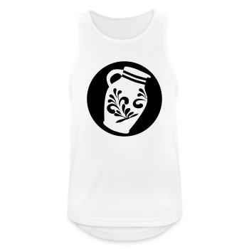 Bembel und FFM Geschenke - Männer Tank Top atmungsaktiv - Weiß - Vorne - Nick (188cm)