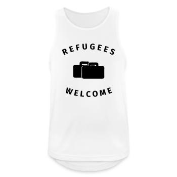 refugees welcome - Débardeur respirant Homme - blanc - Devant - Nick (188cm)
