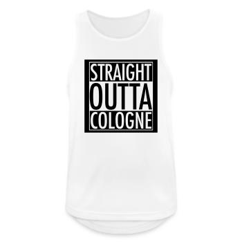Straight Outta Cologne - Männer Tank Top atmungsaktiv - Weiß - Vorne - Nick (188cm)