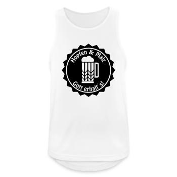 Hopfen und Malz - Männer Tank Top atmungsaktiv - Weiß - Vorne - Nick (188cm)