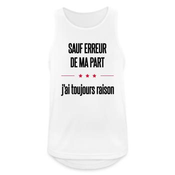 sauf erreur - Débardeur respirant Homme - blanc - Devant - Nick (188cm)
