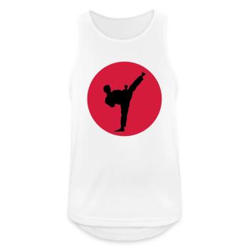 Kampfsport, Kick - Männer Tank Top atmungsaktiv - Weiß - Vorne - Nick (188cm)