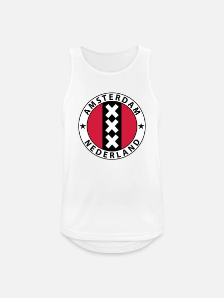 Amsterdam - Männer Tank Top atmungsaktiv - Weiß